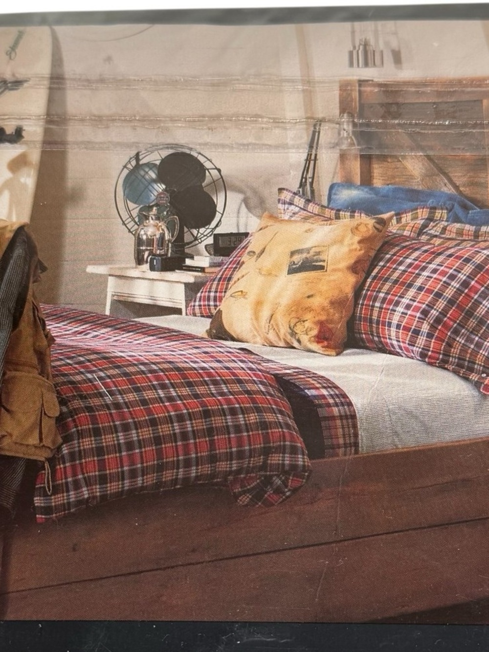 Vintage Ralph Lauren Madras Bright Red Plaid Kennebunkport Queen Size duvet